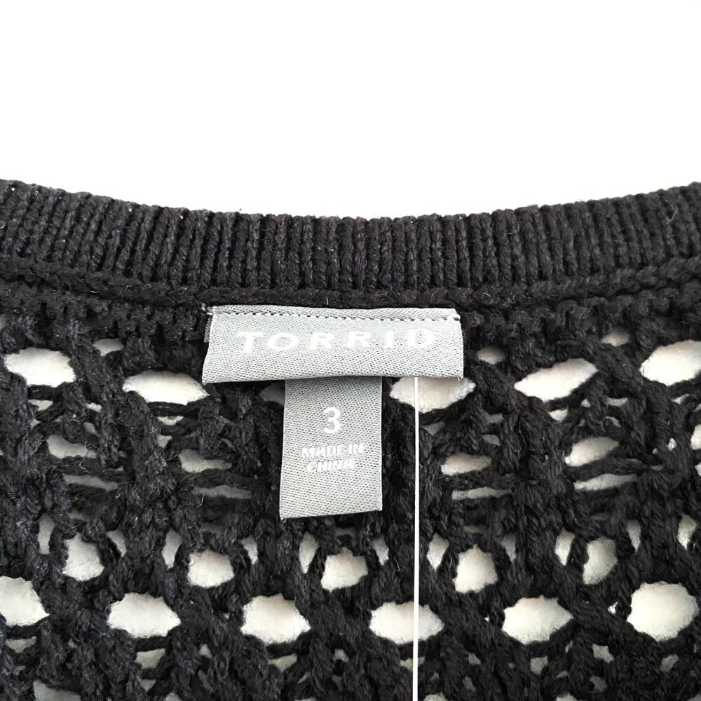 Torrid Mini Crochet Short Sleeve Cover-Up Beach Dress - Picture 6 of 15